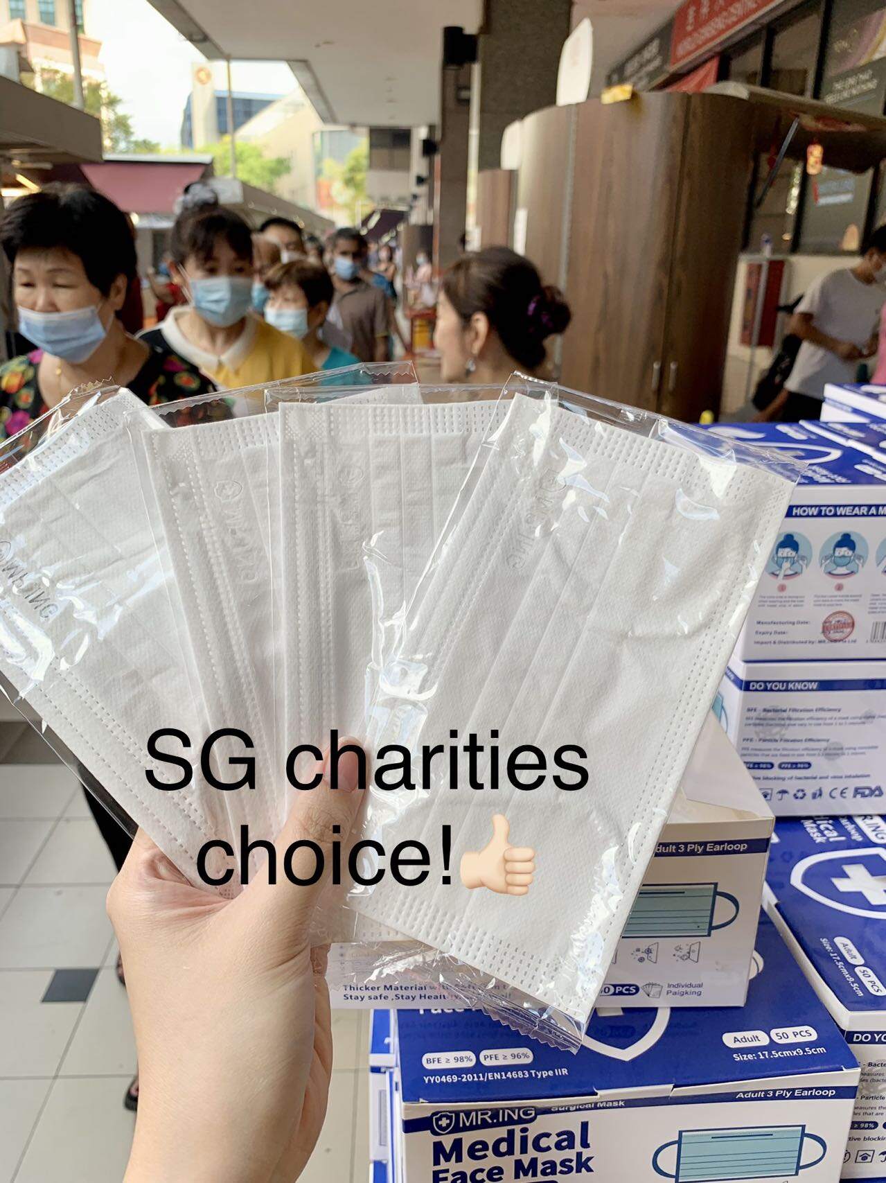 Mr.ING 50pcs 3-ply Face mask Disposable Ear-loop box Medical Grade with CE + FDA High Filtration rate