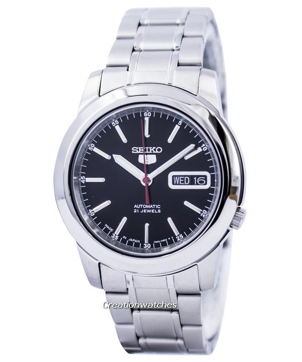 [CreationWatches] Seiko 5 Automatic 21 Jewels Japan Made Men's Silver Tone Stainless Steel Strap Watch SNKE53J1
