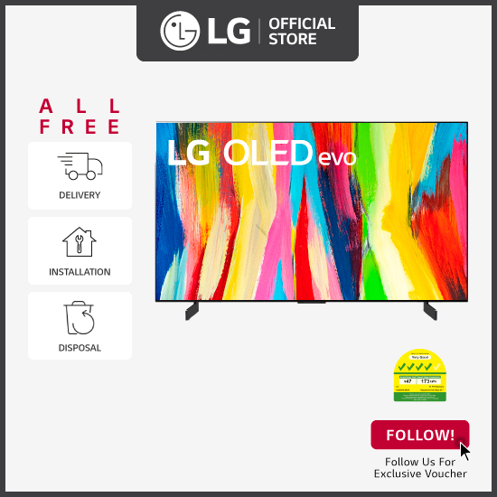 [Bulky] LG OLEDC2 55" OLED Evo 4K Smart TV + Free Delivery + Free Wall Mount Installation + Free Disposal + Free Tone Free (FP3)