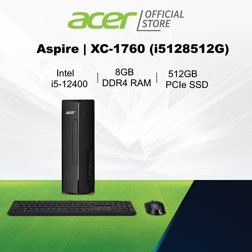 Acer Aspire XC-1760 (i5128512G) Desktop with 12th Gen Intel Core processor and 8GB RAM