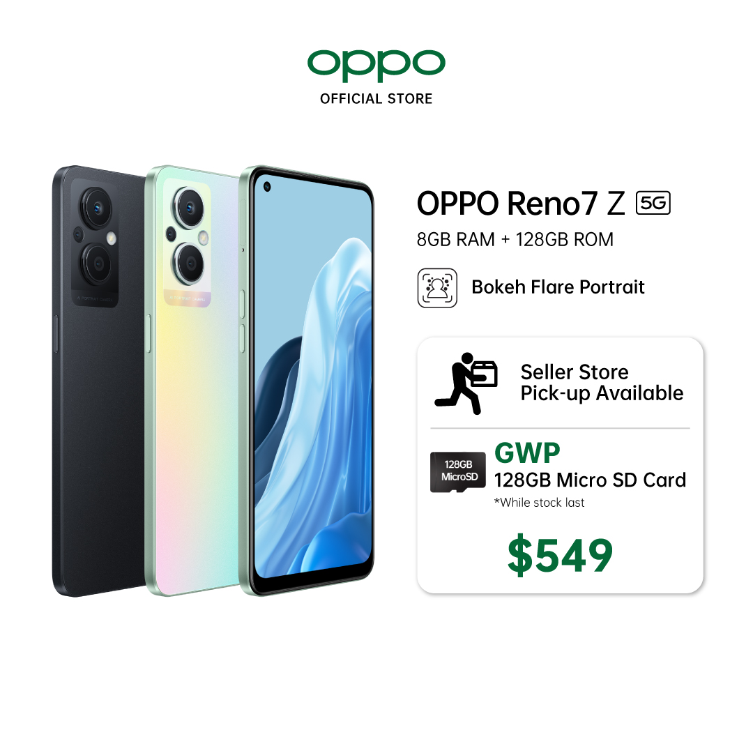 OPPO Reno7 Z 5G / Bokeh Flare Portrait / Dual Orbit Lights /33W SuperVOOC/ 4500mAh Battery / 8GB + 128GB