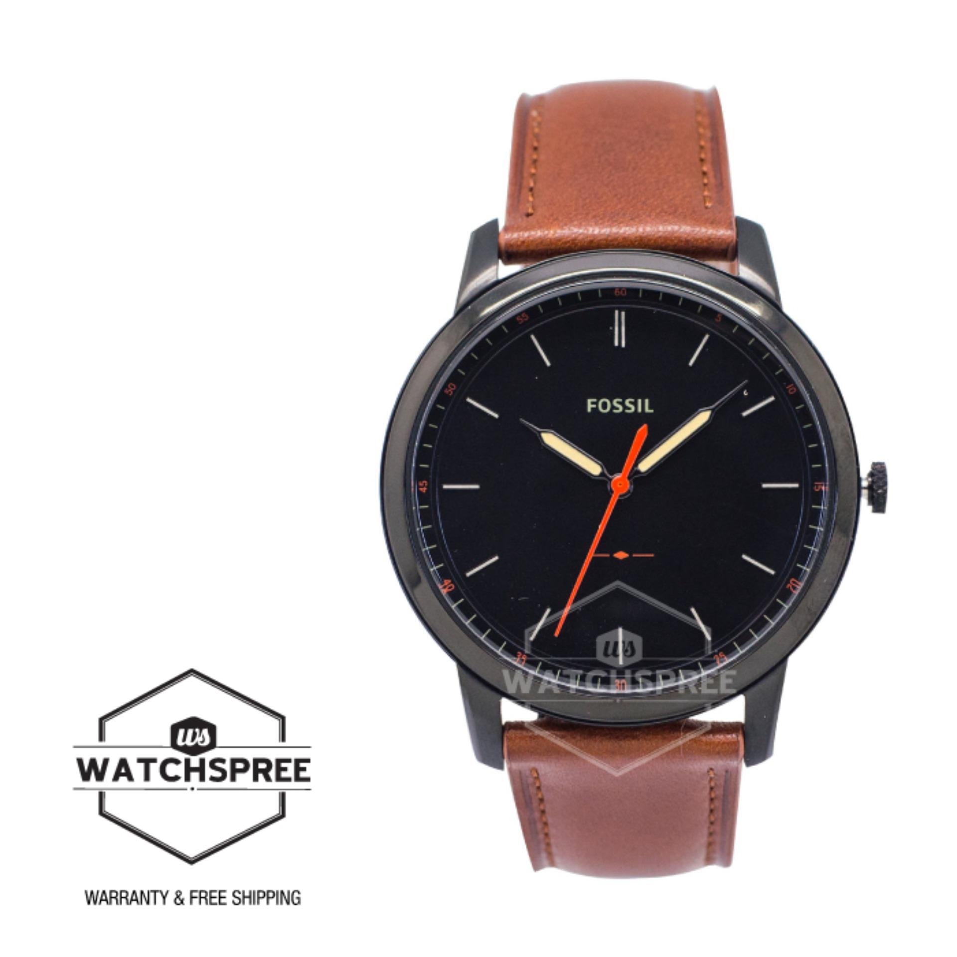 [Watchspree] Fossil Men's The Minimalist Slim Three-Hand Brown Leather Watch FS5305