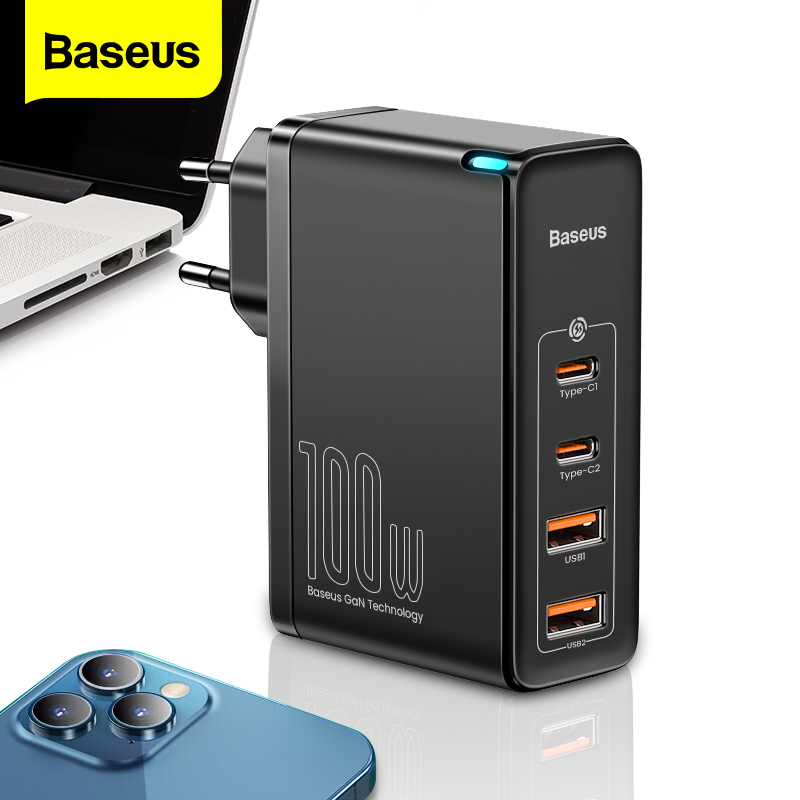 Baseus 100W GaN USB Type C Charger PD 4.0 QC 3.0 Fast Charger For iPhone 14 13 Pro Max 12 Pro Max Wall Charger Traval Charger For MacBook Pro Laptop ipad