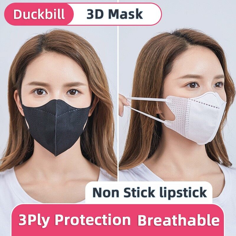 Colnes[In stock] 50Pcs 3D Duckbill Mask Adult Breathable Face Mask Disposable 3Ply Protection Mask Comfortable ≥95% Filtration rate