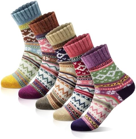 morecoo Stocking Stuffers - Christmas Gifts for Women - Socks for Women - Thick Wool Soft Warm Cozy High Womens Socks