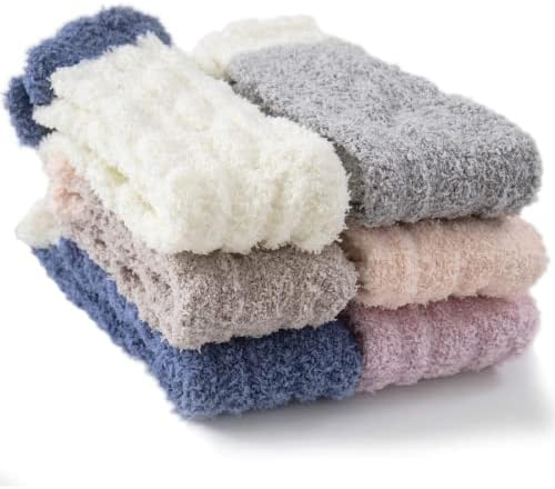TEHOOK Warm &amp; Cozy Gifts for Women, Stocking Stuufers, Fluffy Fuzzy Plush Sleeping Slipper Socks - Soft Warm Fabric