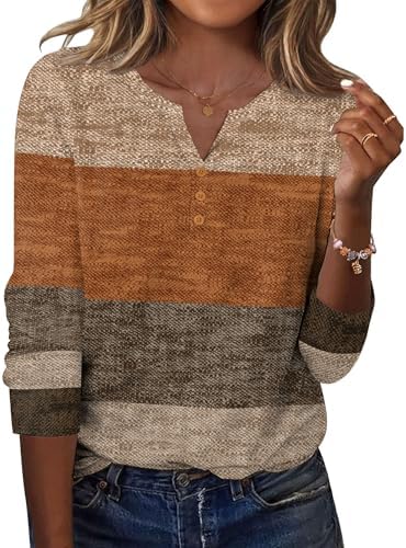 Zeagoo Long Sleeve Shirts for Women Casual V Neck Fall Tops Dressy Summer Work Blouses Clothes