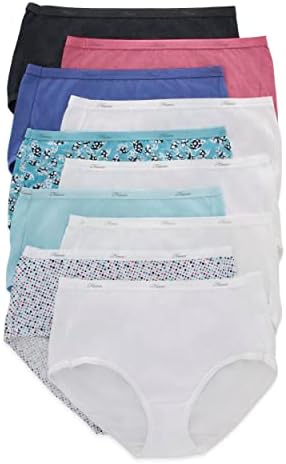 Hanes Women&#39;s Underwear Brief Pack, 10-Pack, Full-Coverage Brief Panties, Moisture-Wicking Underwear for Women