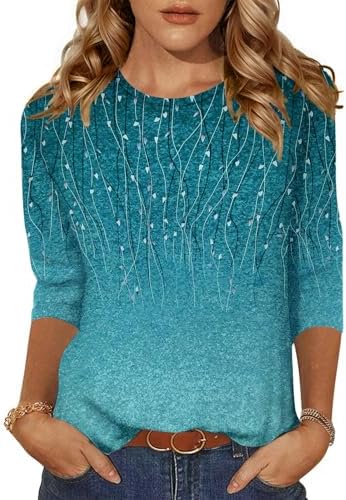 Zeagoo Women&#39;s Casual 3/4 Sleeve T-Shirts Round Neck Cute Tunic Tops Basic Tees Blouses Business Work Tee Top